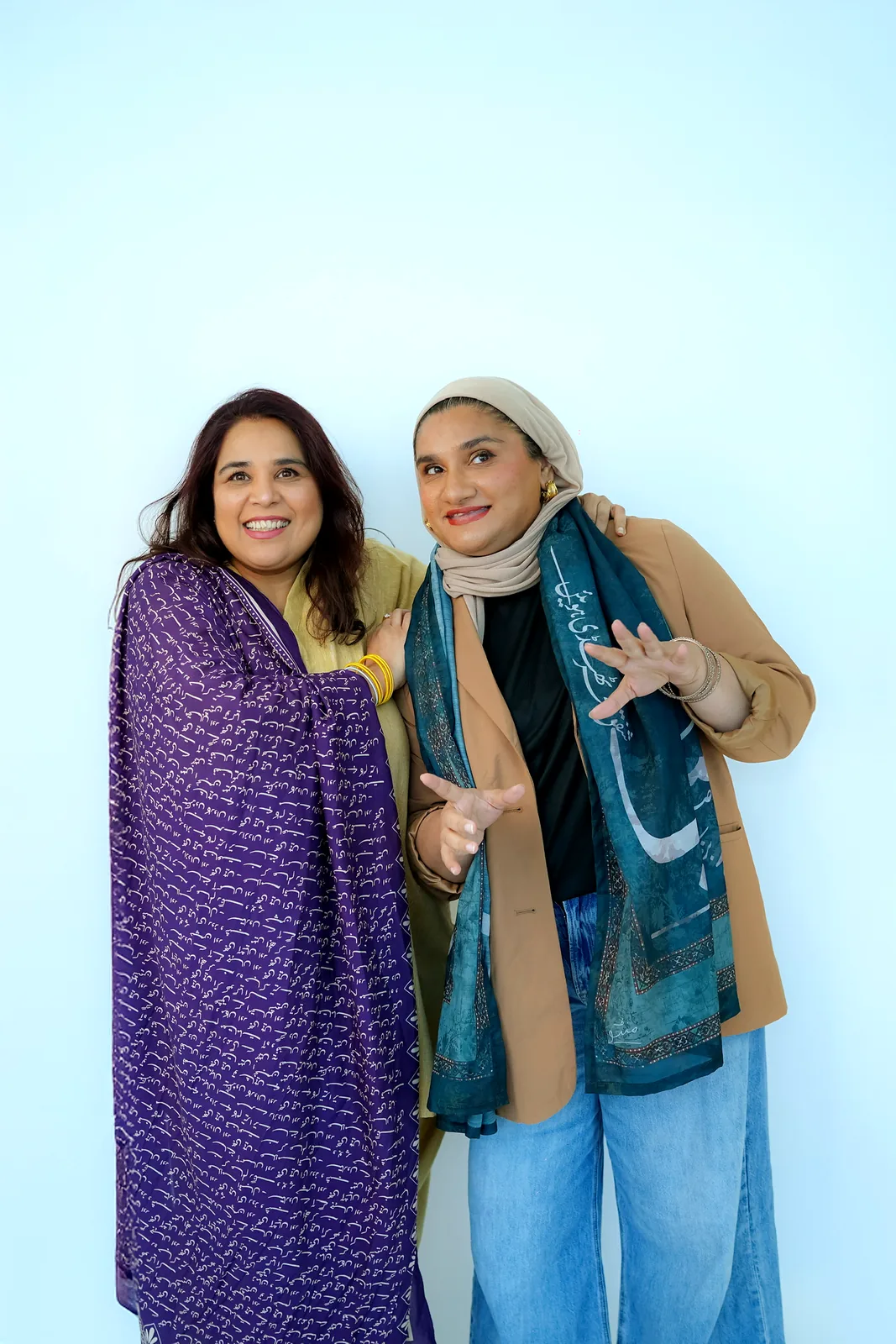 Shahmeen and Saba laughing together