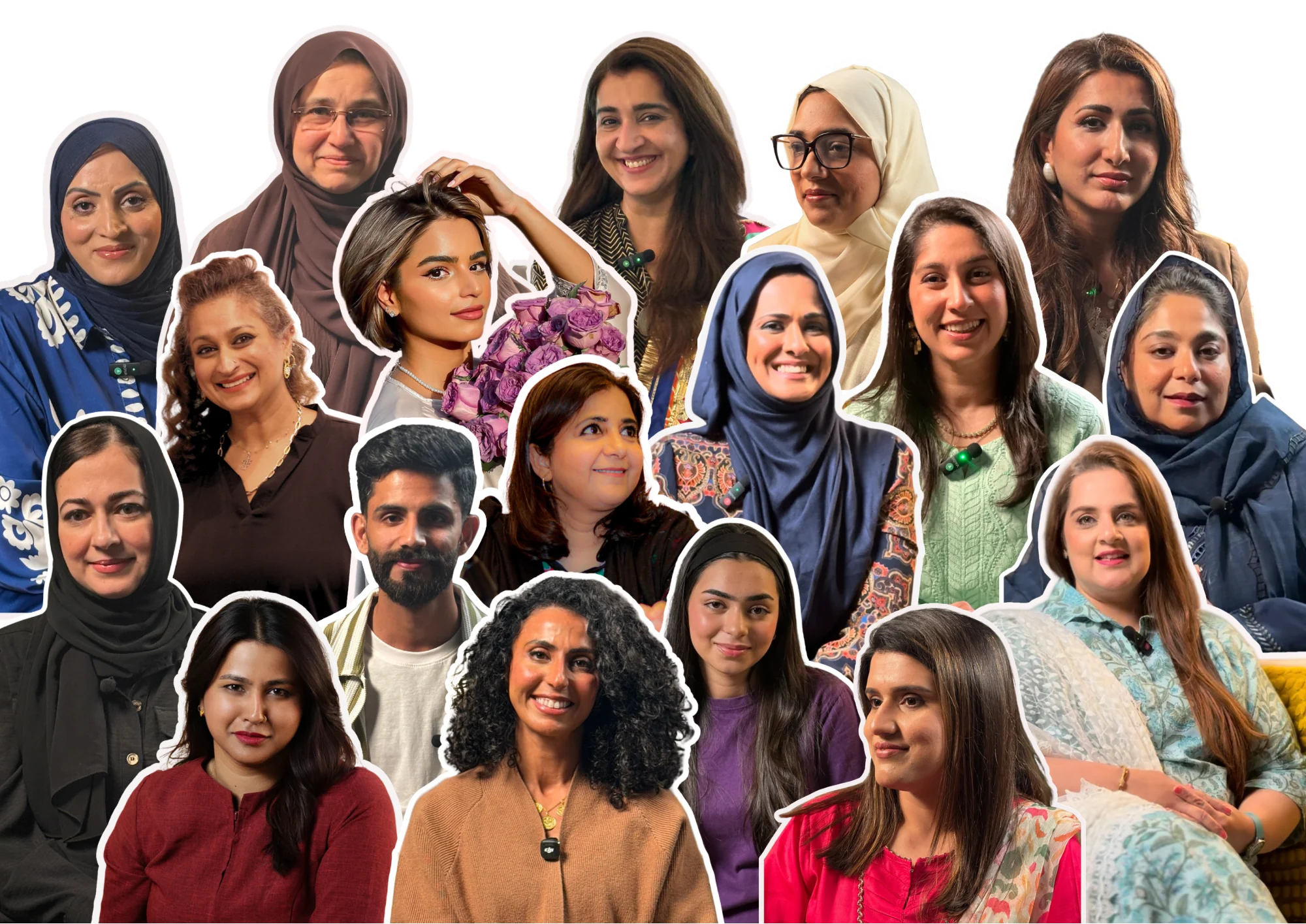 A collage of women who have shared their stories on Qyssa